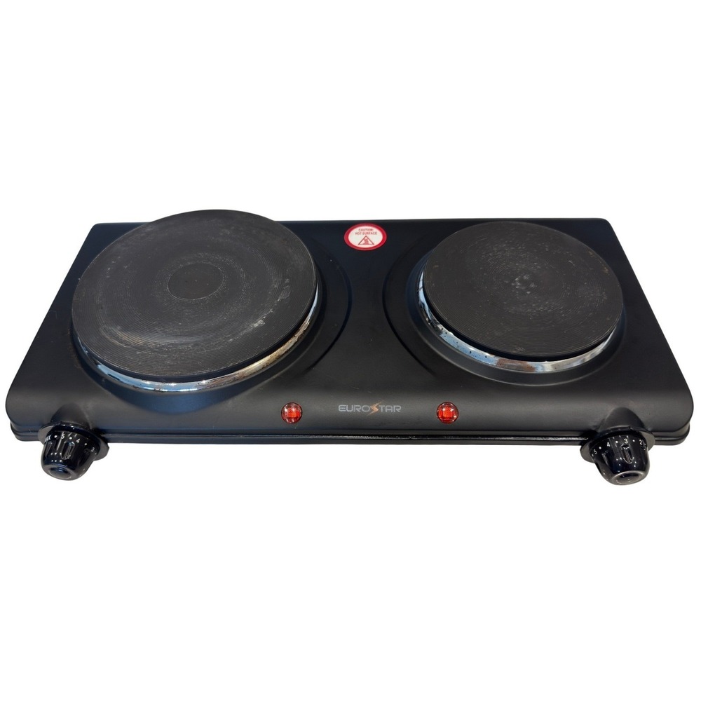 Burner Eurostar Double Hot Plate Electric Countertop Burner Black ES212BK 1500W